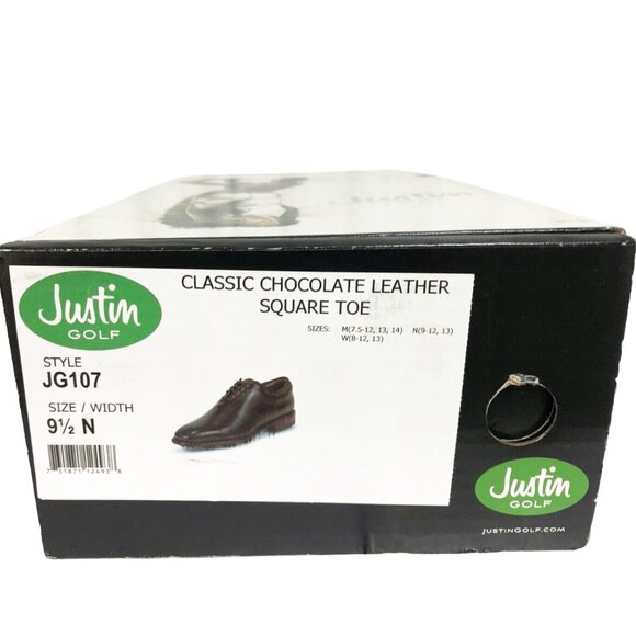 NEW $400 Justin Boots Golf Shoes!  Brown  Handcrafted Leather Dress Style NARROW main image 6